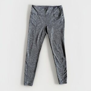 Athleta Leggings Womens Large Gray Herringbone Ankle Knit Pull On Pockets